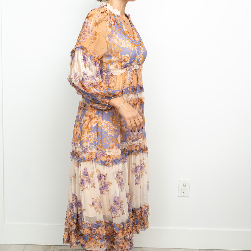 Zimmermann Multicolour Floral Print Dress with Slip Size 1