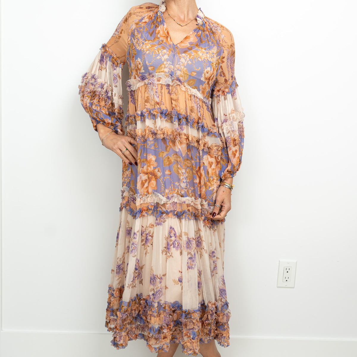 Zimmermann Multicolour Floral Print Dress with Slip Size 1