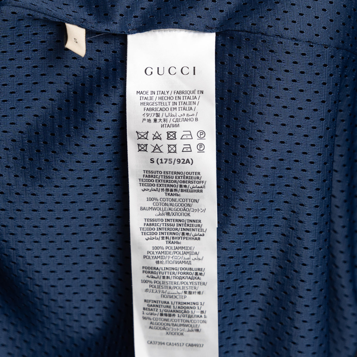 Gucci Beige Cotton and Navy Corduroy Bomber Jacket Size S