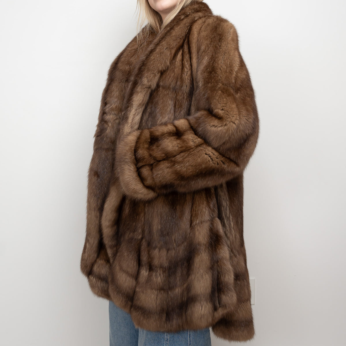 Sojuzpushnina Brown Russian Sable Fur Overcoat
