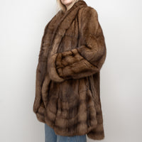 Sojuzpushnina Brown Russian Sable Fur Overcoat