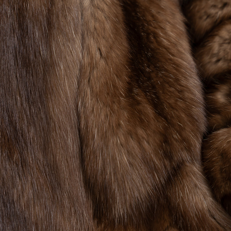 Sojuzpushnina Brown Russian Sable Fur Overcoat
