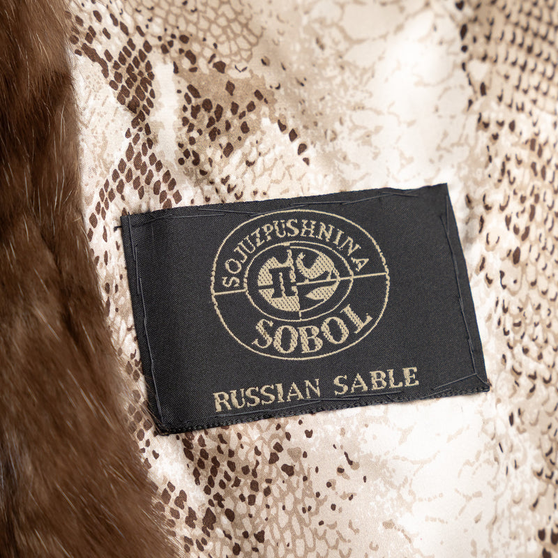 Sojuzpushnina Brown Russian Sable Fur Overcoat