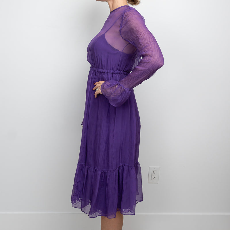 Gucci Purple Sheer Dress with Slip Size 42