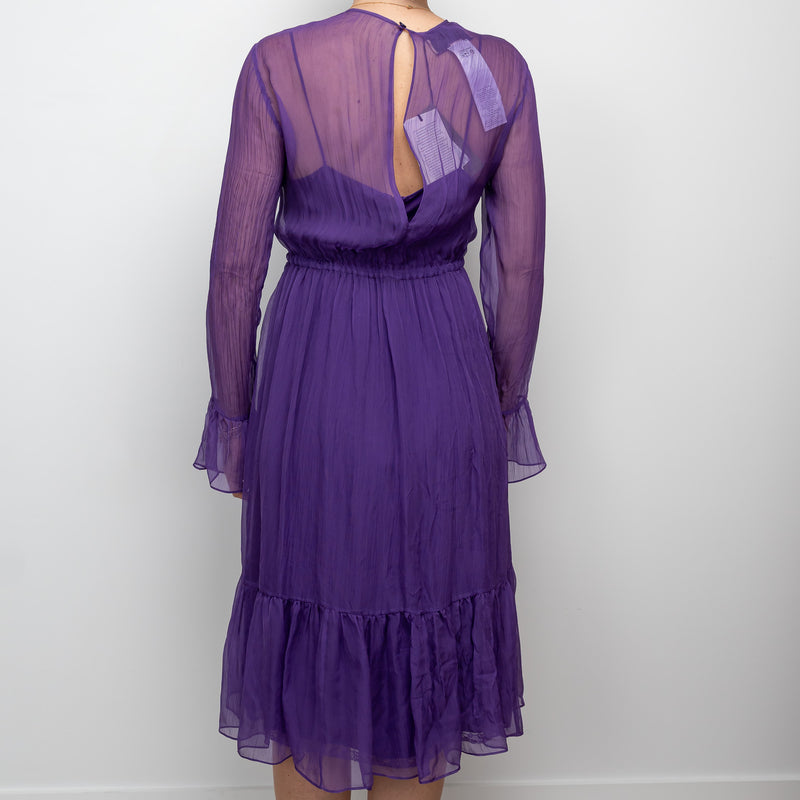 Gucci Purple Sheer Dress with Slip Size 42