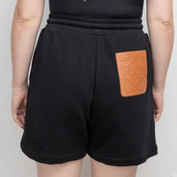 Loewe Black Cotton Embossed Anagram Draw String Shorts Size S