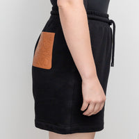 Loewe Black Cotton Embossed Anagram Draw String Shorts Size S