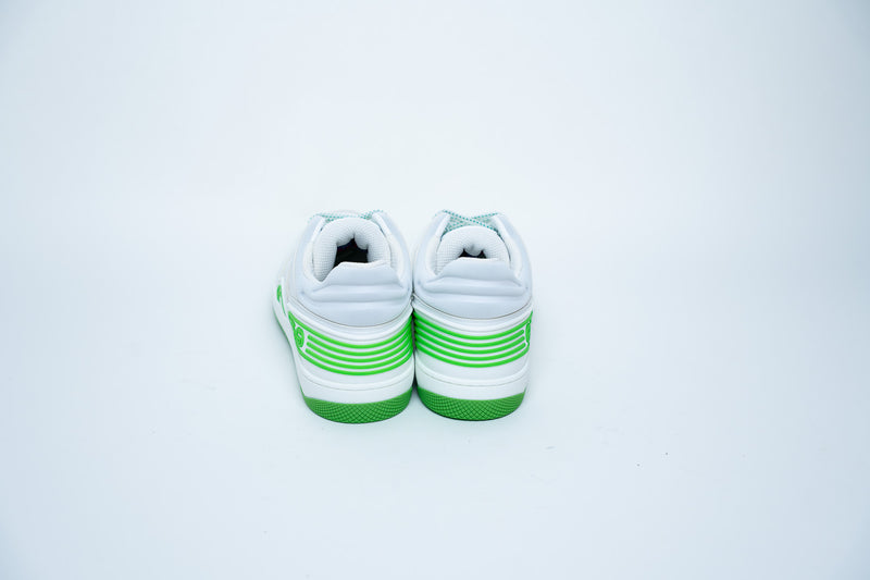 Gucci White Low-Top Sneakers with Neon Green Details Size 41
