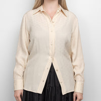 Gucci Cream Silk Horse Bit Motif Button Up Size 42