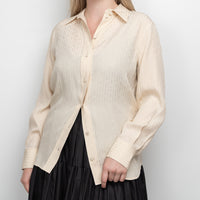 Gucci Cream Silk Horse Bit Motif Button Up Size 42