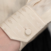 Gucci Cream Silk Horse Bit Motif Button Up Size 42