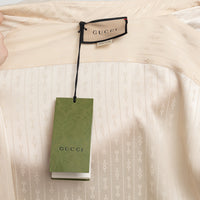 Gucci Cream Silk Horse Bit Motif Button Up Size 42