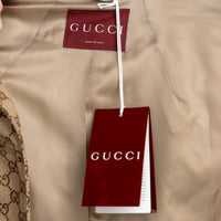 Gucci Beige GG Supreme Monogram Canvas Long Jacket Size 40