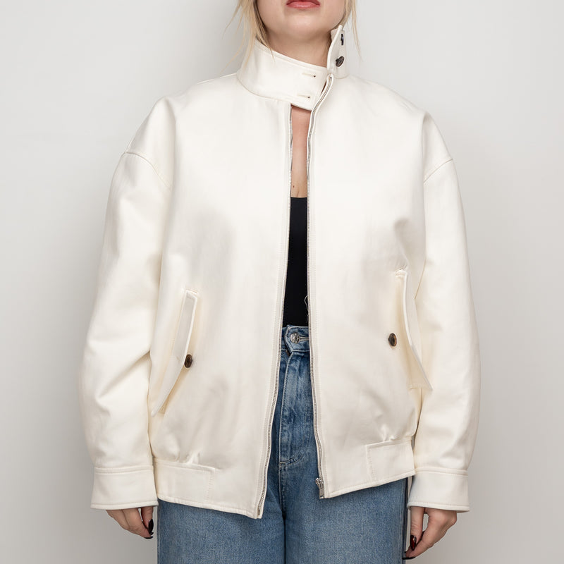 Gucci White Cotton Bomber Size 38