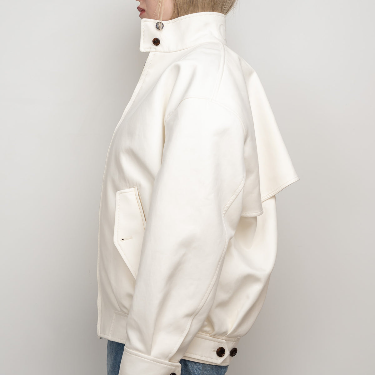 Gucci White Cotton Bomber Size 38
