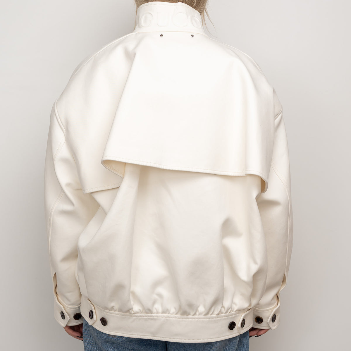 Gucci White Cotton Bomber Size 38