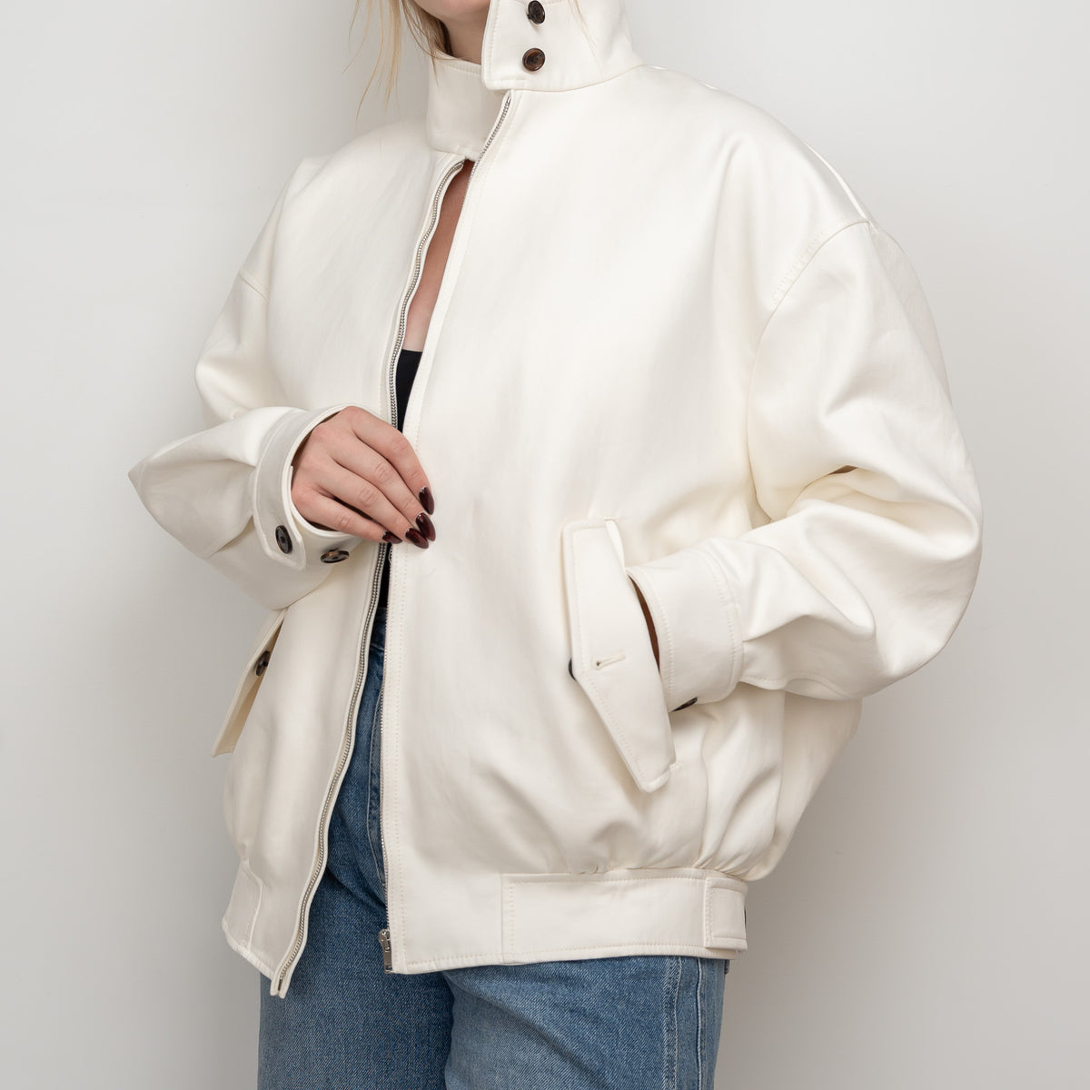 Gucci White Cotton Bomber Size 38