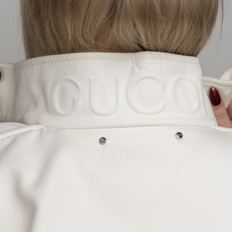 Gucci White Cotton Bomber Size 38