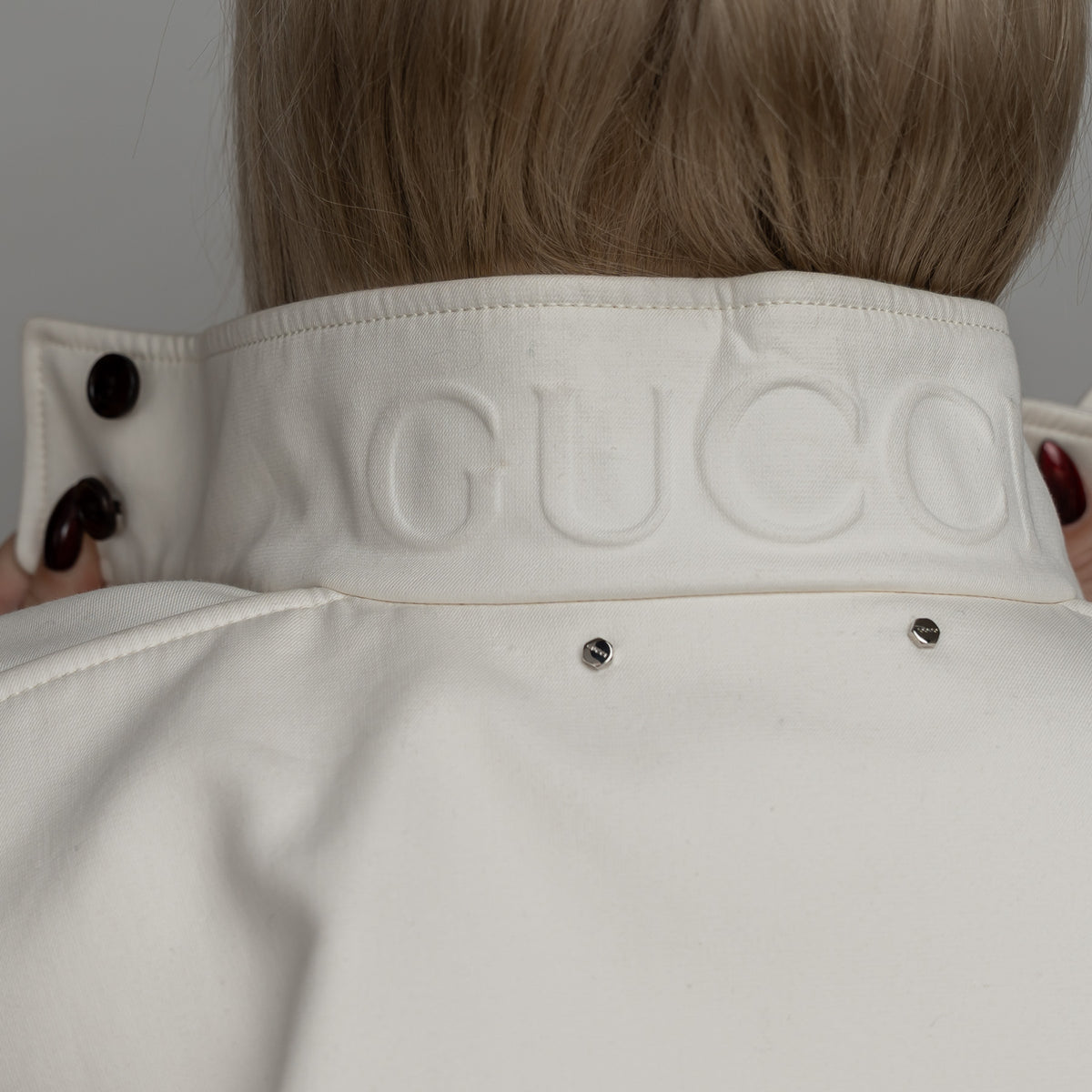 Gucci White Cotton Bomber Size 38