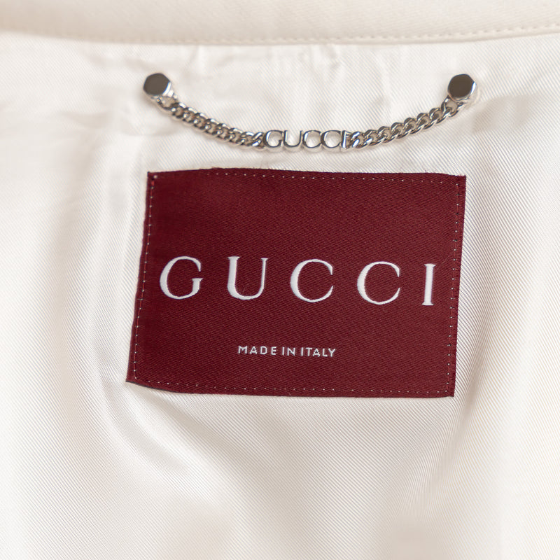 Gucci White Cotton Bomber Size 38