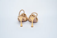 Gianvito Rossi Brushed Gold Leather Heeled Sandals Size 40