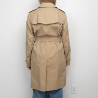 Burberry Beige Cotton Belted Trench Coat Size 14