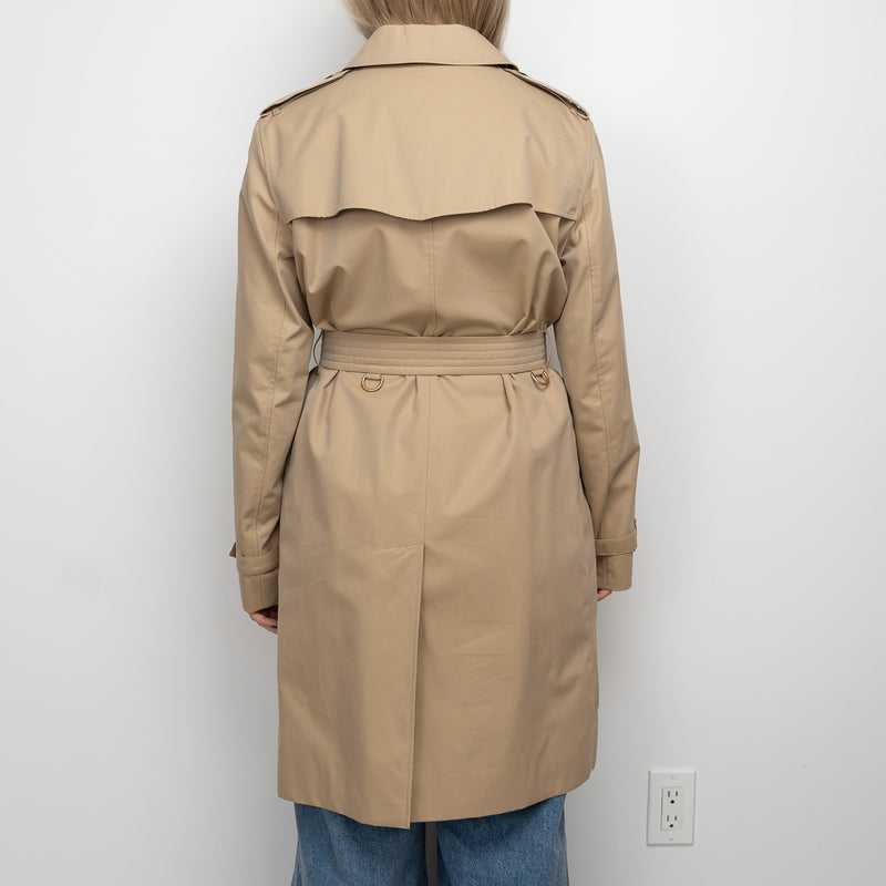 Burberry Beige Cotton Belted Trench Coat Size 14