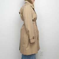 Burberry Beige Cotton Belted Trench Coat Size 14