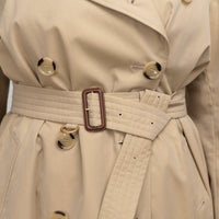 Burberry Beige Cotton Belted Trench Coat Size 14