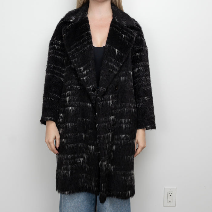Sportmax Black Alpaca Wool Long Coat Size 8