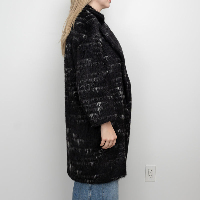Sportmax Black Alpaca Wool Long Coat Size 8