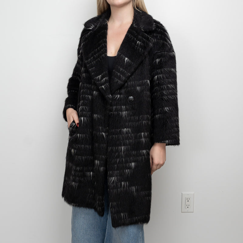 Sportmax Black Alpaca Wool Long Coat Size 8