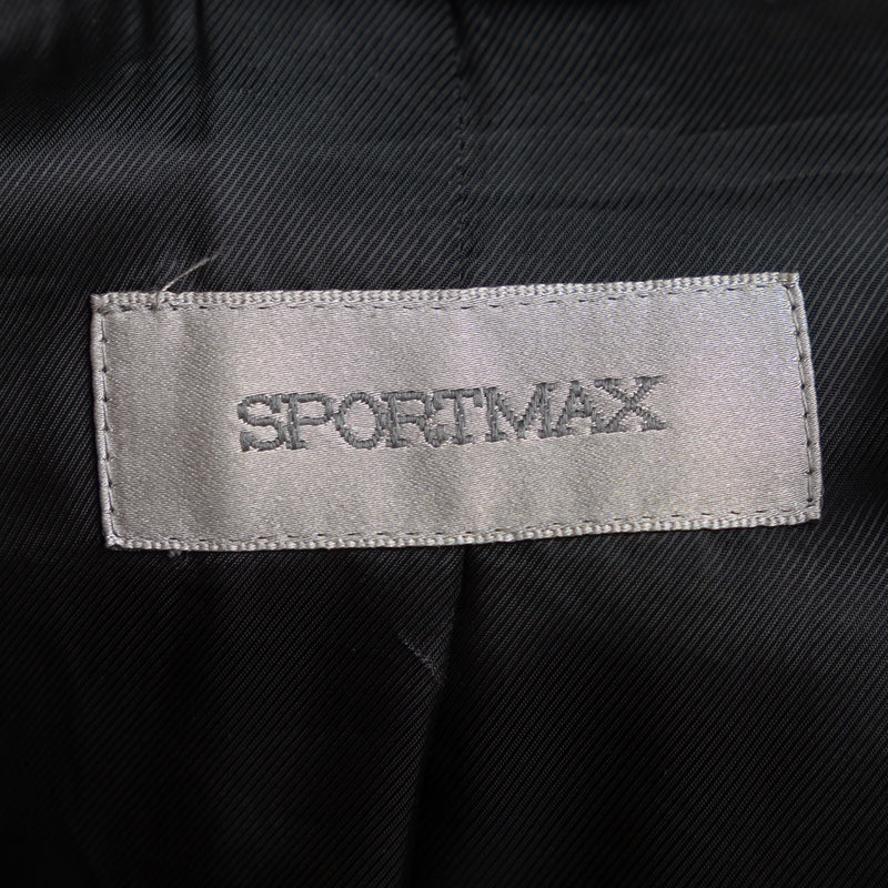 Sportmax Black Alpaca Wool Long Coat Size 8
