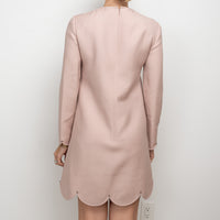 Valentino Beige Dress With Scalloped Hem and Rockstud Details Size 6