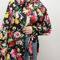 Dolce & Gabbana Black Multicolour Silk Floral Button Up Size 42