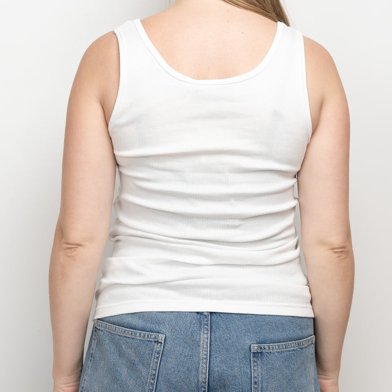 Gucci White Logo Graphic Tank Top Size M