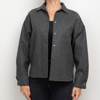 Max Mara Grey Wool Button Up Jacket Size 2
