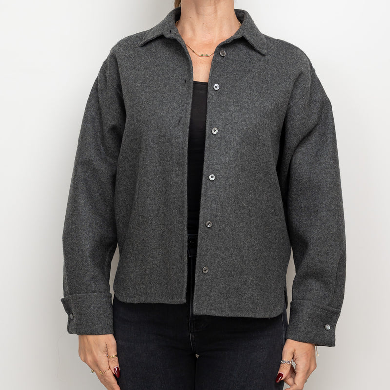 Max Mara Grey Wool Button Up Jacket Size 2