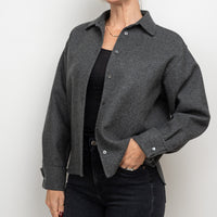 Max Mara Grey Wool Button Up Jacket Size 2