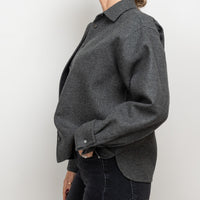 Max Mara Grey Wool Button Up Jacket Size 2