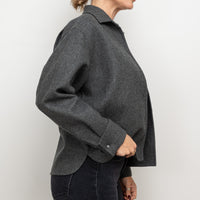 Max Mara Grey Wool Button Up Jacket Size 2