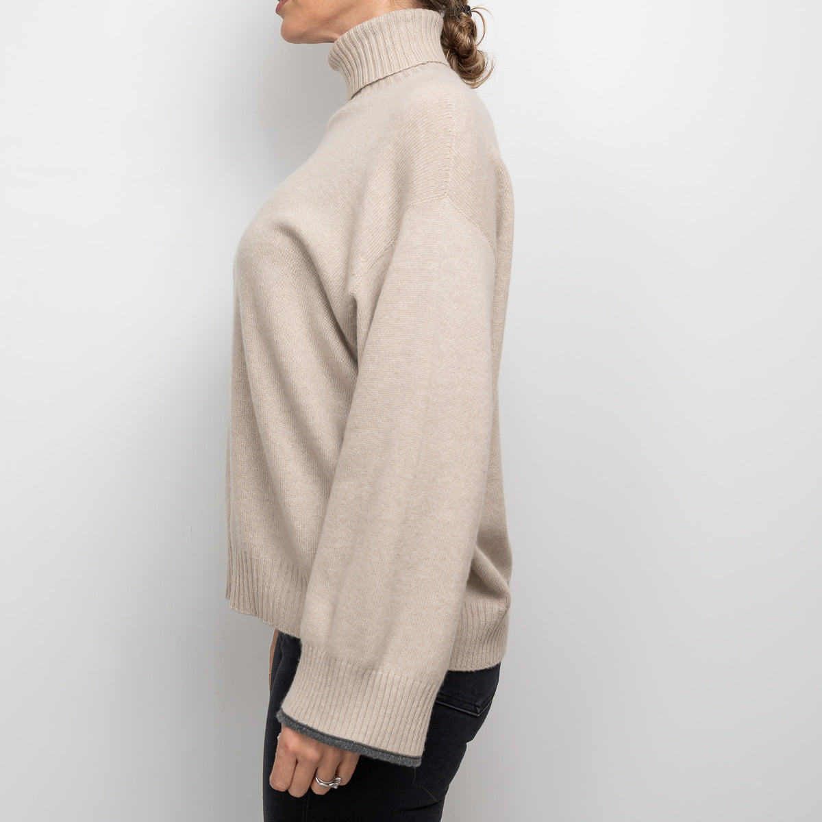 Brunello Cuccinelli Beige Cashmere Turtleneck Sweater Size S