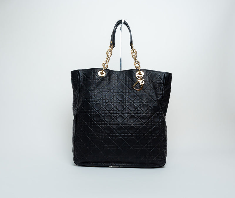 Dior Embossed Leather "Cannage" Large Tote Bag