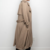 Burberry Beige Belted Pleated Trench Coat Size 2