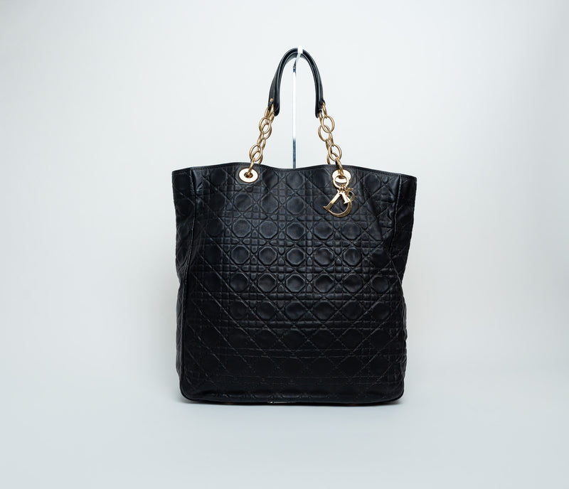 Dior Embossed Leather "Cannage" Large Tote Bag