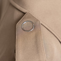 Burberry Beige Belted Pleated Trench Coat Size 2