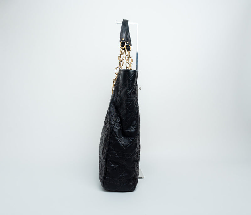 Dior Embossed Leather "Cannage" Large Tote Bag