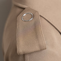 Burberry Beige Belted Pleated Trench Coat Size 2