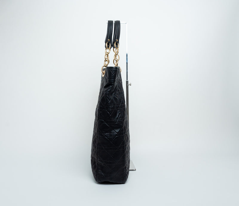 Dior Embossed Leather "Cannage" Large Tote Bag