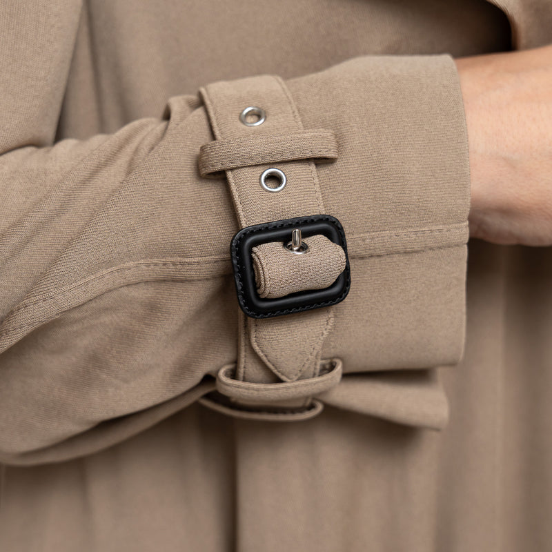 Burberry Beige Belted Pleated Trench Coat Size 2